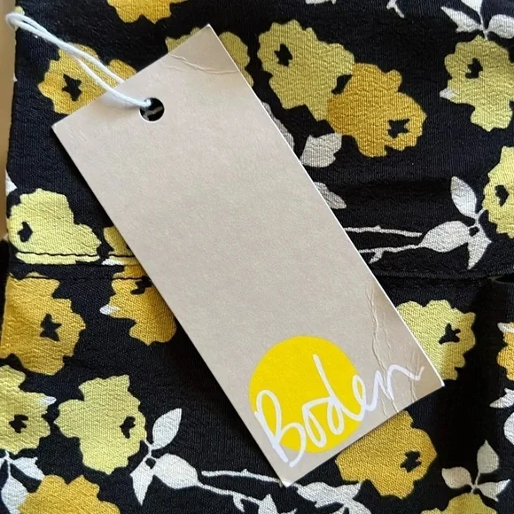 NWT Boden Victoria Skirt Pleated Black Yellow Floral Lined 20 / 22 - Picture 6 of 11